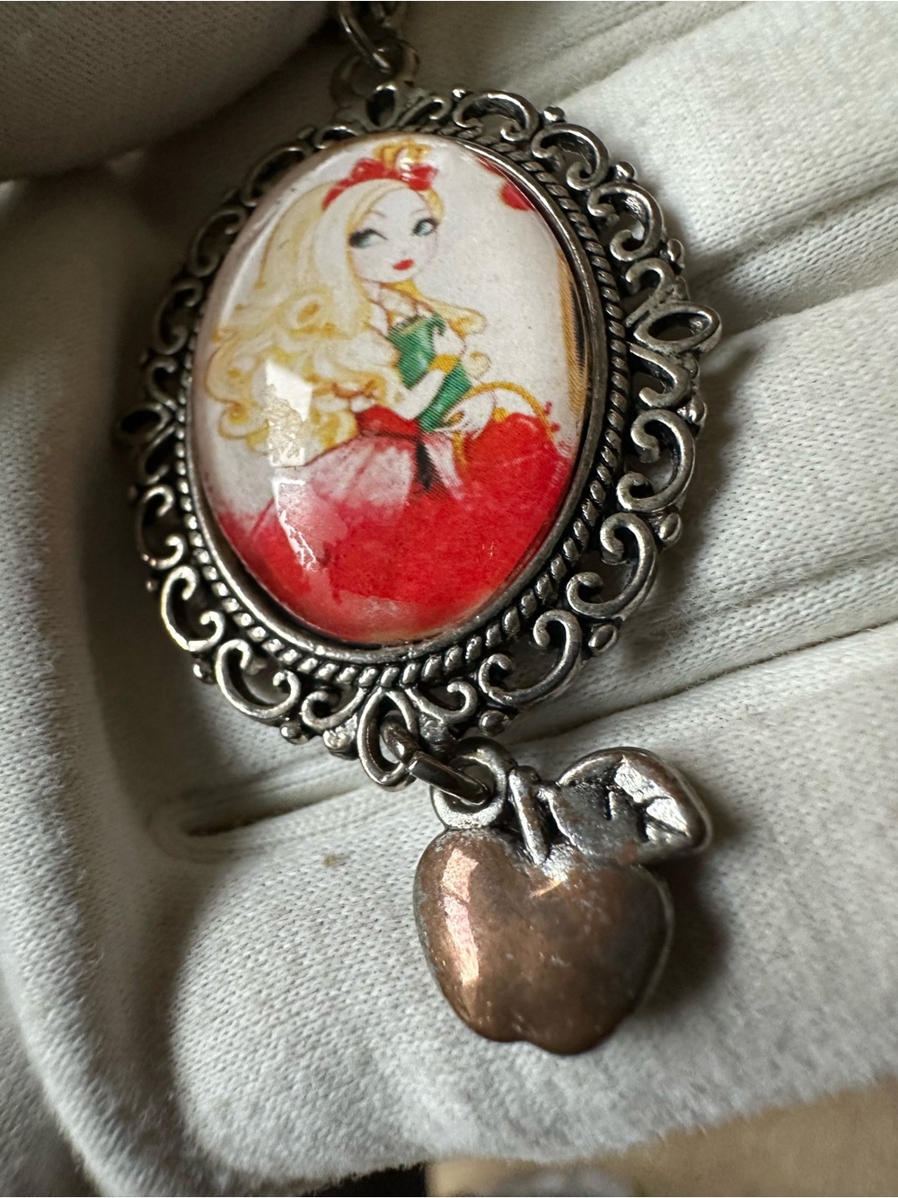 Apple White Fan-Made Cameo Necklace Ever After High Inspired Gift